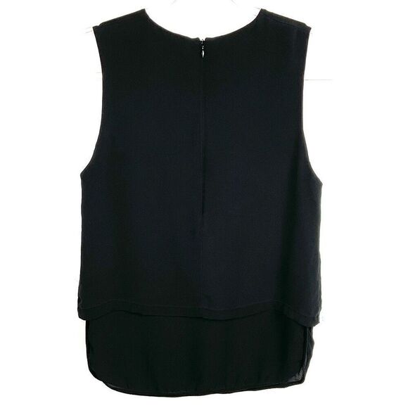 Theory Black Layered Silk Sleeveless Top Medium - Picture 3 of 4